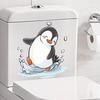 Creative Self-Adhesive Cute Penguin Toilet Sticker for Bathroom Decoration