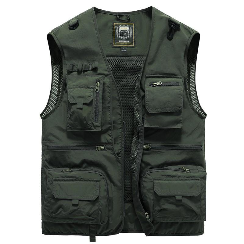 Mens Lightweight Utility Vest With Multiple Pockets Outdoor Fishing Photography Hiking Casual Wear