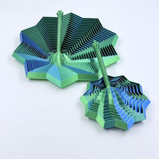 3D-gedruckter Fidget-Stern Stress Angstabbau Fraktaler Expandierter Stern Sensorisches Spielzeug mit Griff Wirbelnde Spirale Expandierbarer Stern Dekompressionsspielzeug