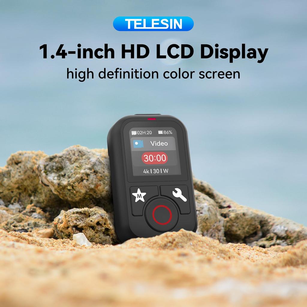 TELESIN T13 Waterproof Wireless Remote Control for GoPro Color LCD Smart Controller with Wrist Compatible with GoPro Hero Action Cameras Display,