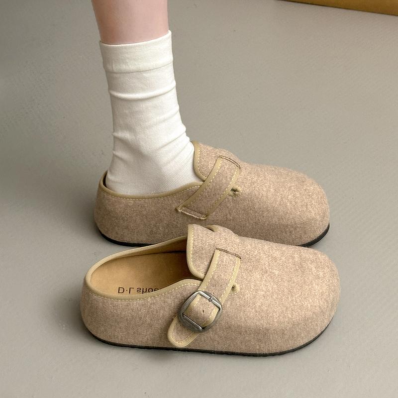 Fashion Platform Women s Slippers Designer Suede Woman Mules Shoes Fashion Casual Slides 2025 Autumn New Trends Sandals Cozy Zapatillas 35 4894₽