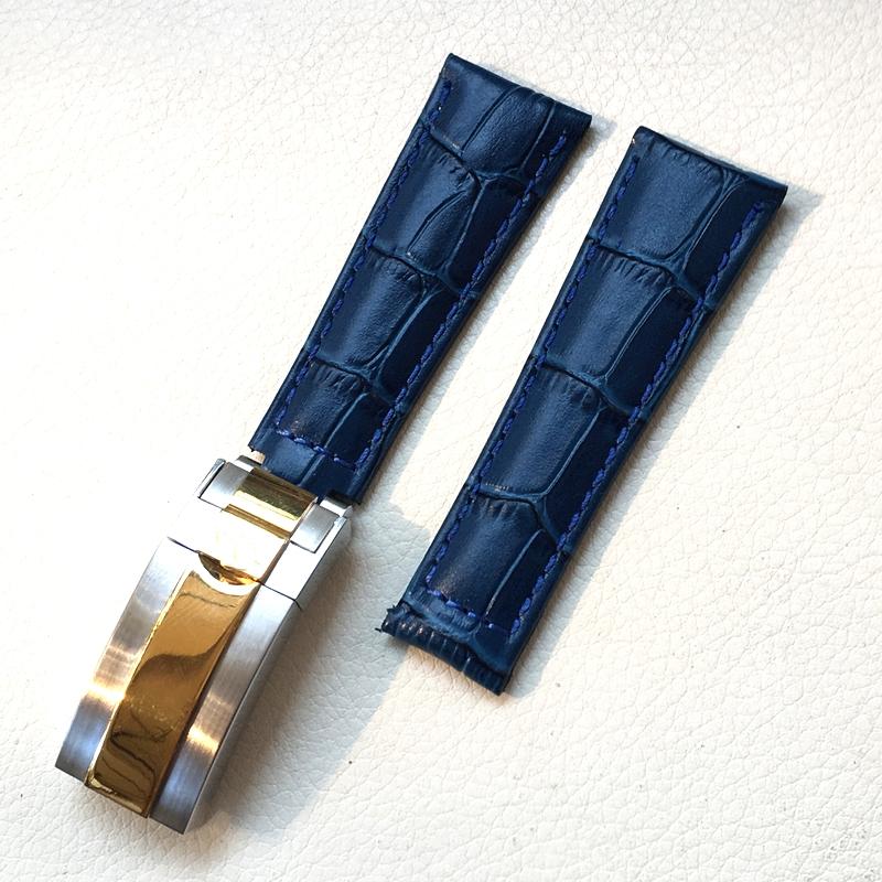 ONEWatch Bands For Rolex SUBMARINER Yacht-Master DAYTONA GMT Crocodile Grain Leather Men Strap Watch Accessories 20mmMN
