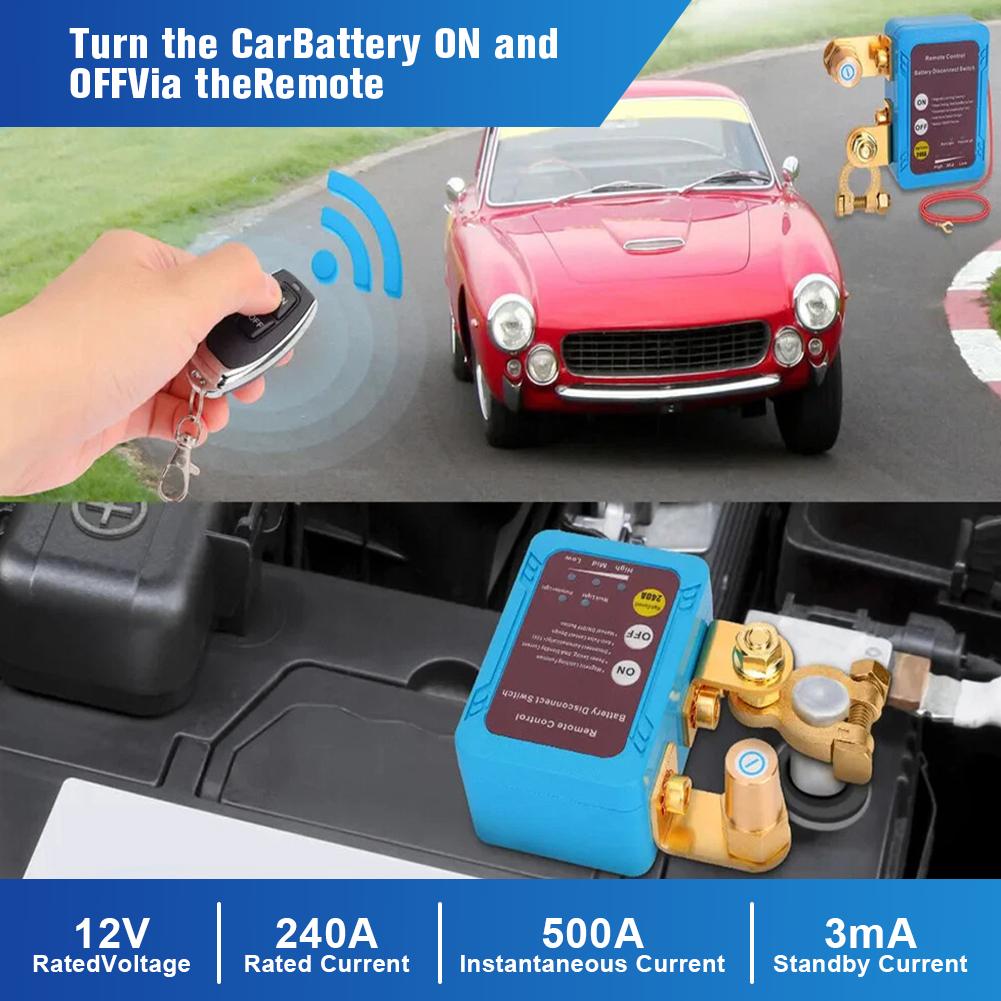 Battery Disconnect Power Switch 12V 240A Kill Switch With Display Shut Off Cut Off Control Switch With Remote For Car Boat