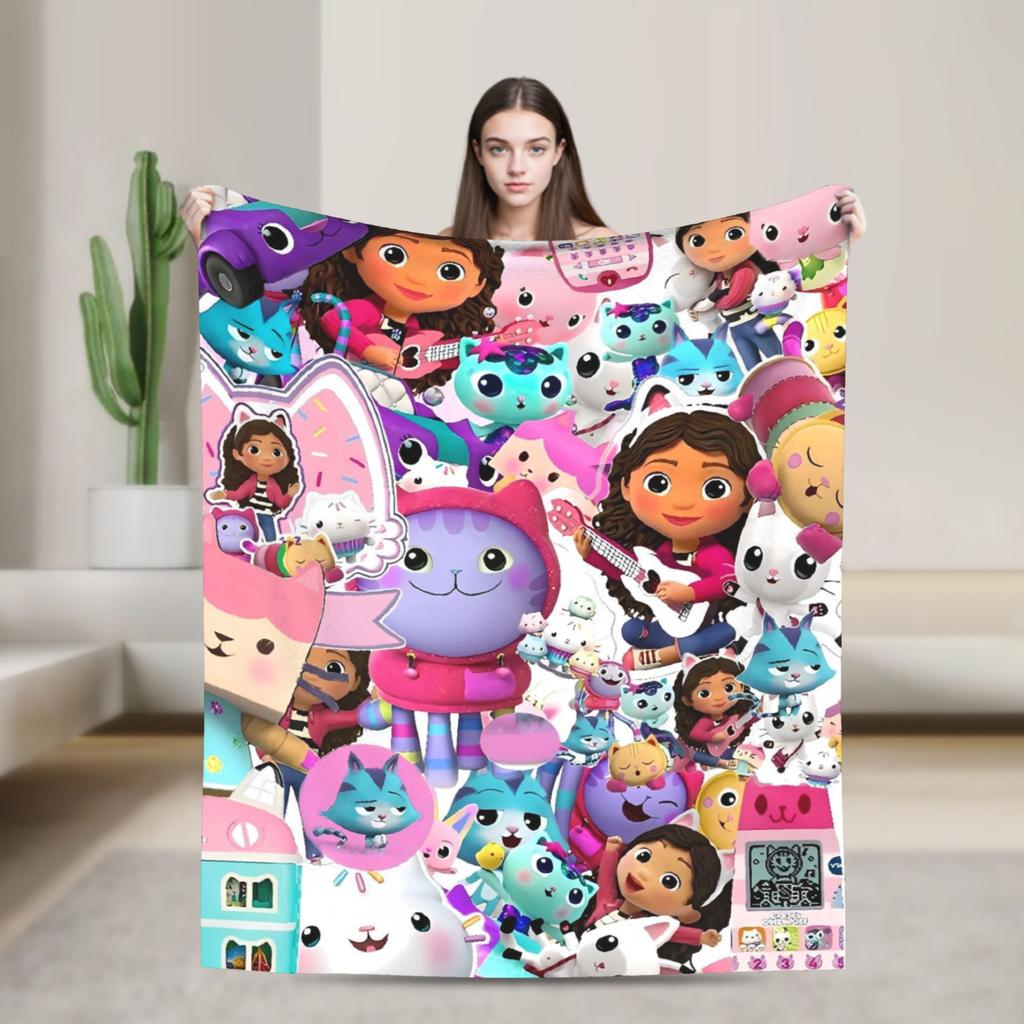 G-gabbys Dollhouse Fun Flannel Blanket Super Warm Bedding Throws for Couch Bed Travel Office Aesthetic Bedspread Sofa Bed Cover
