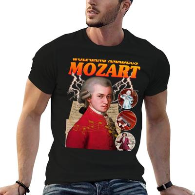 Mozart Rap Tee Classical Composer Music Band Tee TShirt Casual Light Summer Short Sleeve Top