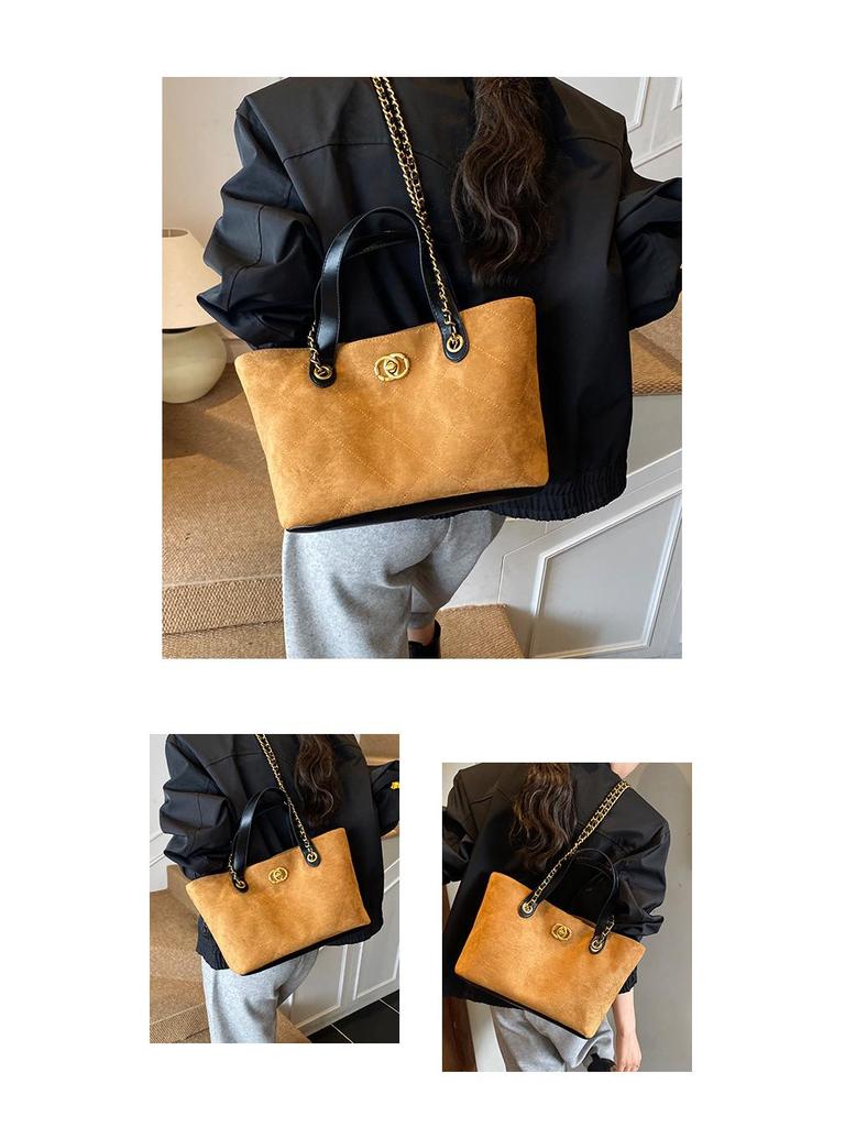 Retro Matte Suede Shoulder Bag - 2026 Commute Tote and Handbag