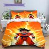 Son Goku Muster Bettwäsche, Steppbett Set Bettbezug Kissenbezug Zuhause Geburtstagsgeschenk (1 Bettbezug + 2 Kissenbezüge, ohne Füllung)