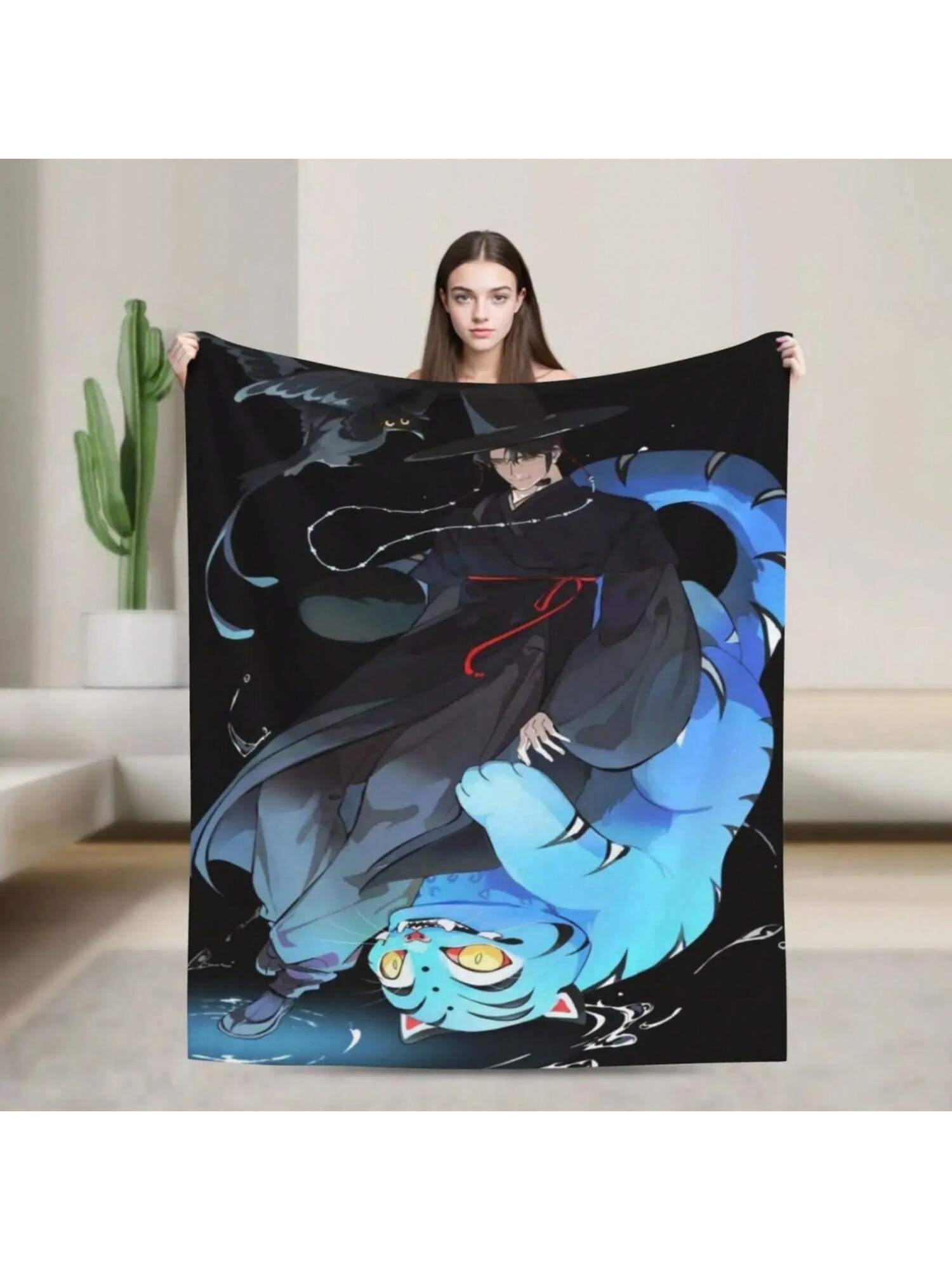 

Manta súper suave de cazador de demonios de anime K-Pop para sofá, sofá, cubrecama, manta ligera para la sala de estar 75X95CM