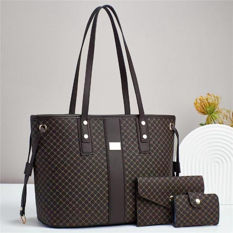 High Quality Soft Pu Leather Female Tote Bags Luxury Shoulder Crossbody Bag for Women 3Piece Set Women's Versatile Handbag