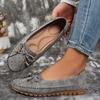 Stitching Bow Solid Color Women's Flat Loafers