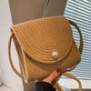 Summer Straw Woven Small Square Crossbody Bag: Fashionable Versatile Handmade Beach Accessory for Women