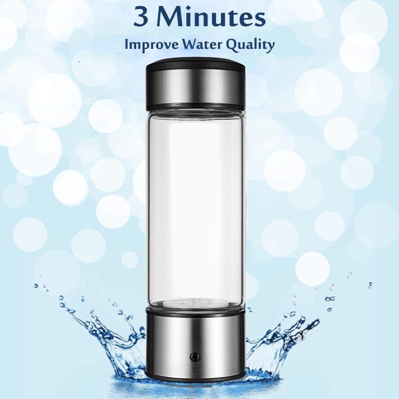 USB Portable Rich Water Ionizer Generator Purifier Transparent Antioxidant Energy Cup Water Ionizer Generator 450ml New