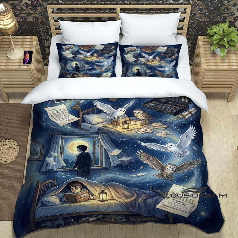 Cute Cartoon Owl Bedding Set (Duvet Cover & Pillowcases) — Perfect for Boys' and Girls' BedroomsCustomizable