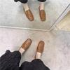 Women's Square Toe D'Orsay Flats - French Retro Soft Leather Slip-On Loafers