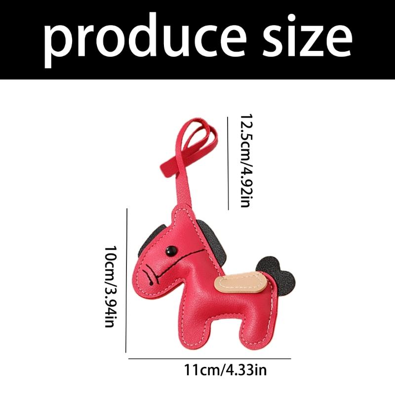 Horse Design PU Leather Key Ring Decoration Finish MultiFunctional Pendant Keychain Ornament for Keys or Zipper Pulls