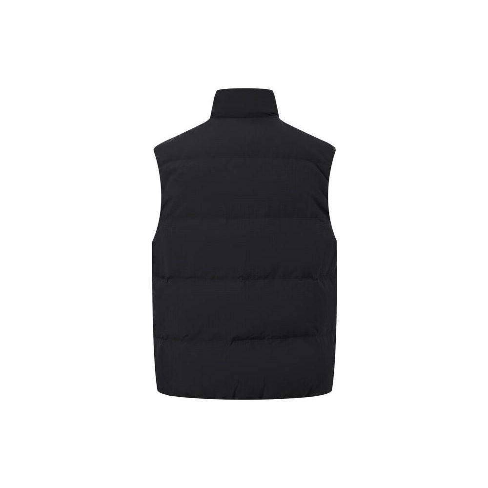 Li Ning Badfive Hot Pot Down Vest With Letter Print And Stand Collar Men Vests Black AMRT021-3