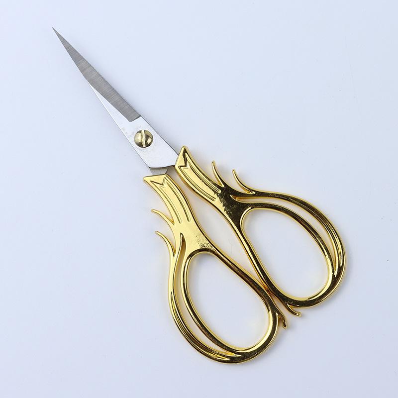 Portable Stainless Steel Scissors for Crafts, Thread Ends & Tea Ceremonies - Sharp Tip, Retro Design
