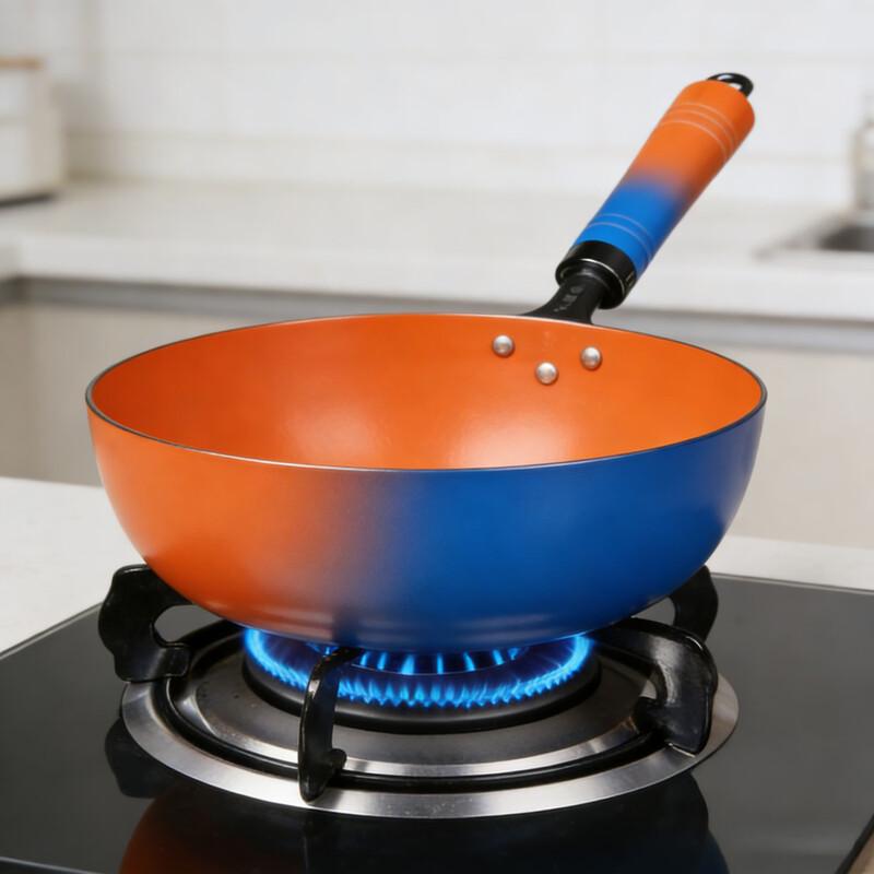 NINTAUS Hammered Non-stick Iron Wok
