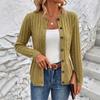 Damen S Mode Gestrickter Cardigan Langarm Einfarbig Matcha Lässiger Pullover Mantel