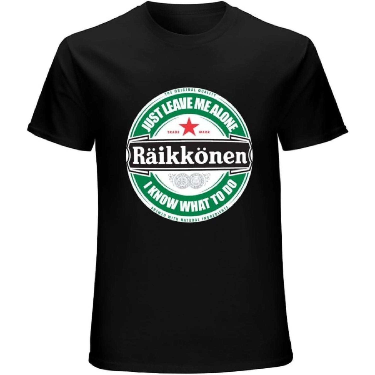 HYS-Kj Kimi Raikkonen Leave Me Alone Circular Logo Poster Screw Neck T-Shirt F Men Black XXXXXL разноцветный