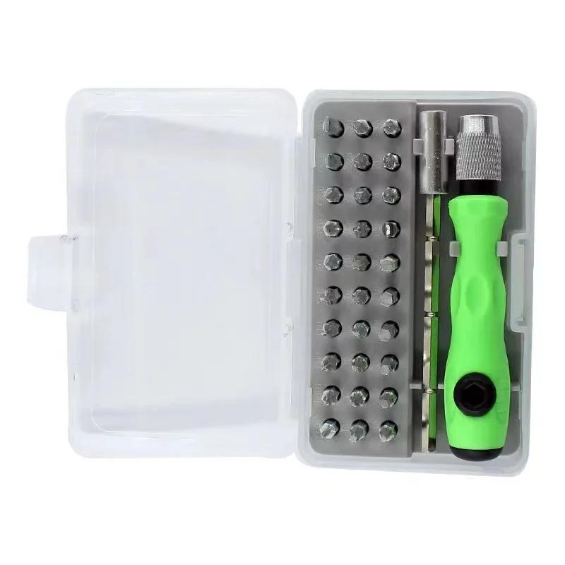 

32 In 1 Screwdriver Set Magnetic Precision Screwdriver Bits Repair Torx Ratchet Screw Driver For Phone Laptop Non-slip Hand Tool зелений