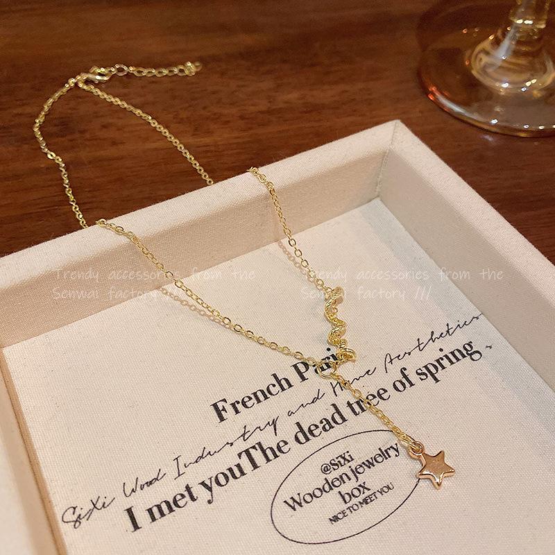 Natal Year Snake Snake Wrap Necklace Female Cold Wind Versatile Gold Star Fringed Clavicle Chain Popular Accessories