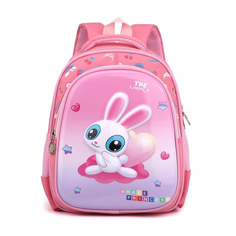 Cute Cartoon Nylon Backpack For Kids With Spinal Protection And Load Reduction Design