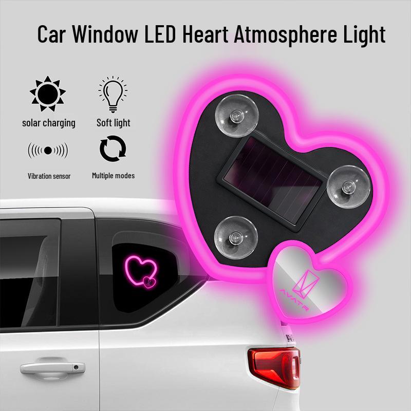 Heart-Shaped Solar Lamp for Avatr 06/07/11/12 - Car Decorative & Atmosphere Light