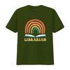 Librarian Vintage Reading Books Retro Rainbow Trendy Women s T Shirt  Summer Top with Unique Print vintage Washed Stretched