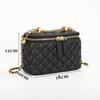 High-end   Style Box Bag New All-matching Small Golden Ball Diamond-grid Chain Authentic Leather Women's Square