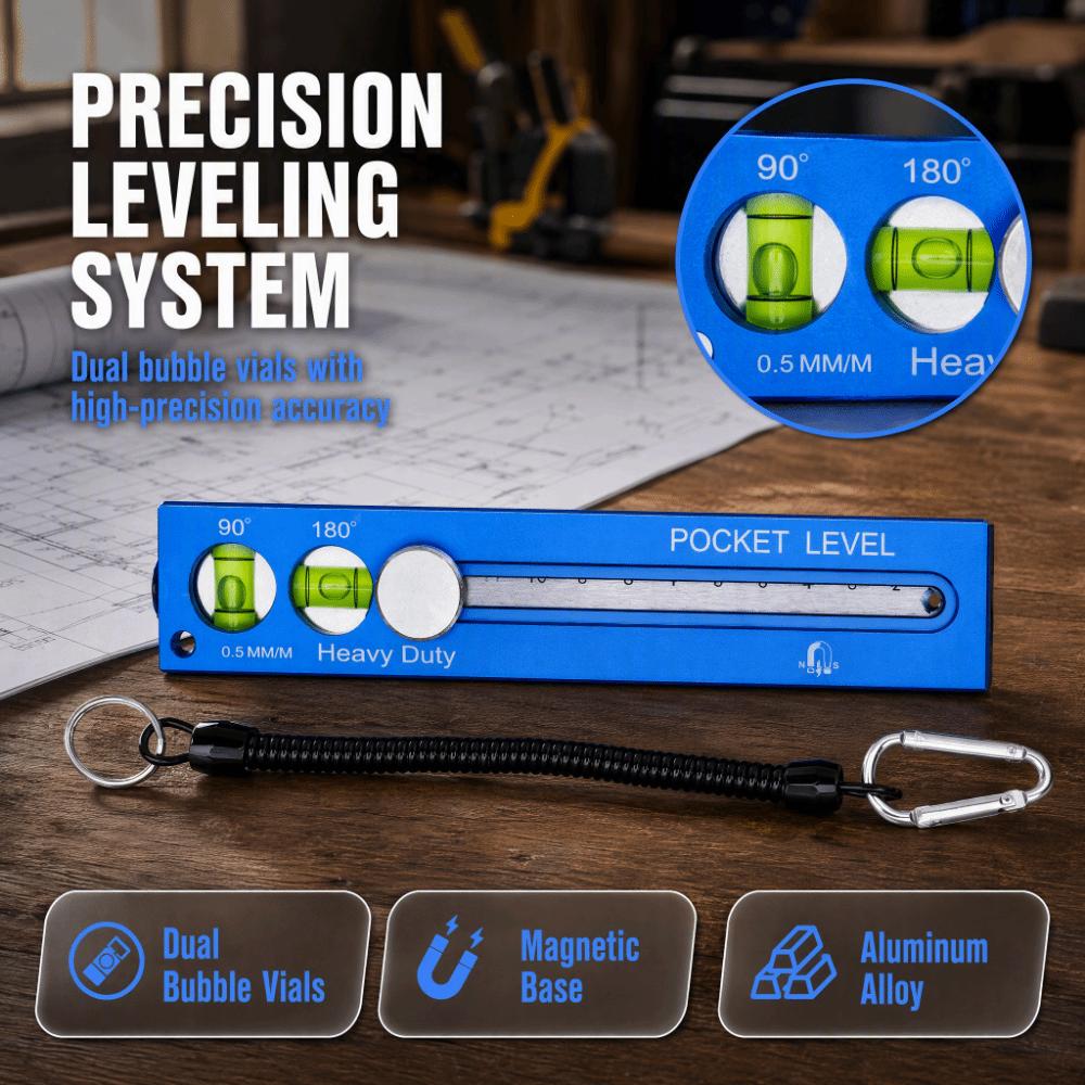 6.6in Length Multi-Angle Scribing Ruler Spirit Level Gauge Ruler For Carpentry