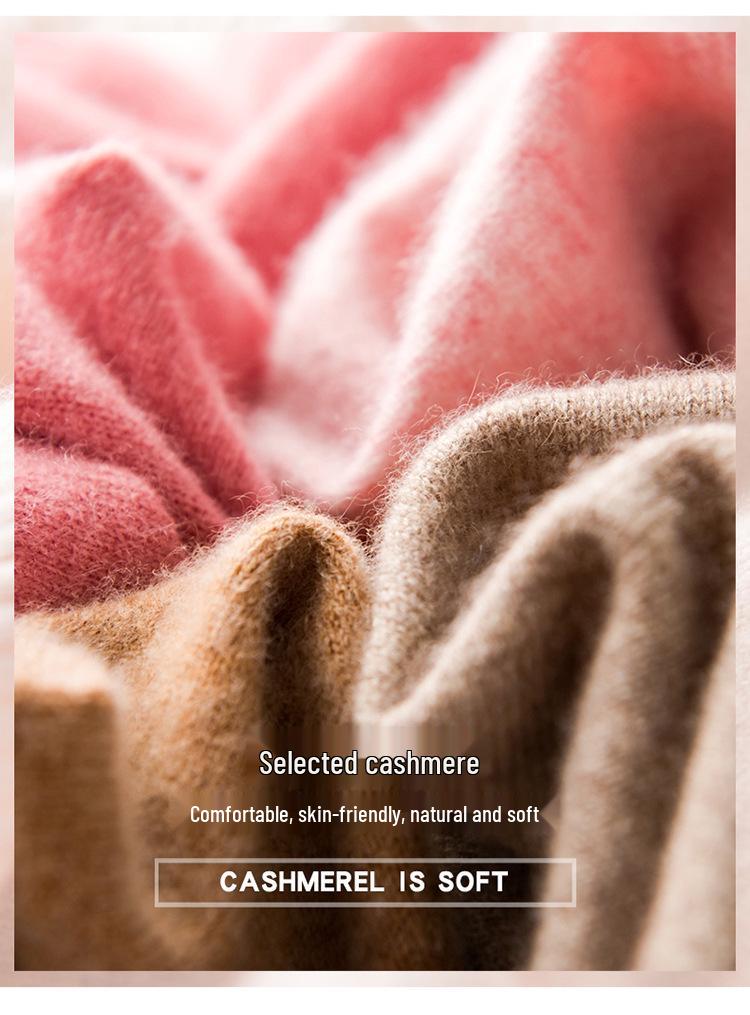 Women's Cashmere Long Sleeve Sweater: New Style, Pure Round Neck, Loose Fit, Thin Knit Pullover for Autumn/Winter