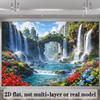 2D Exotic Waterfall Backdrop Tropical Forest River Nature Photo Booth Banner