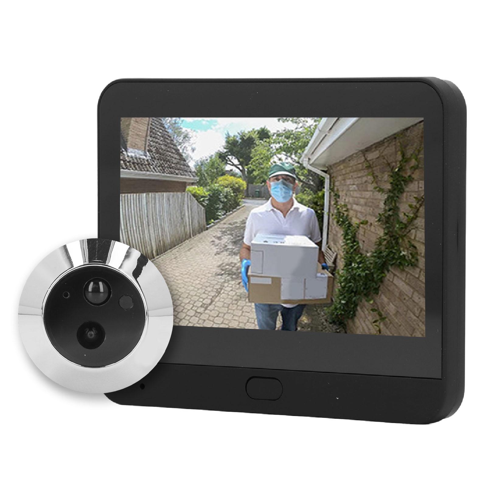 

4.3inch IPS LCD Screen Digital Peephole Viewer 120 Degree Wide Angle 1080P WiFi Video Intercom System with Night Vision чёрный