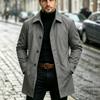 Vinterjakke for menn i europeisk og amerikansk stil, høykvalitets uformell vindjakke, vintage vanntett cardigan-kåpe for pendling