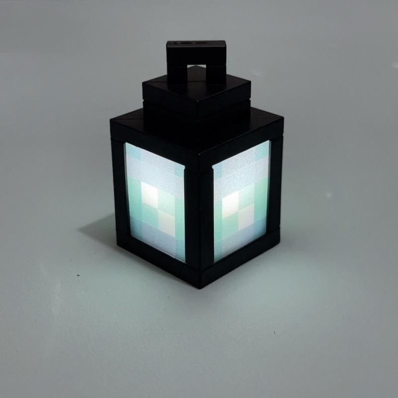 Minecraft Min Värld Mini Lykta Ljusande Nyckelring Modell Hänge