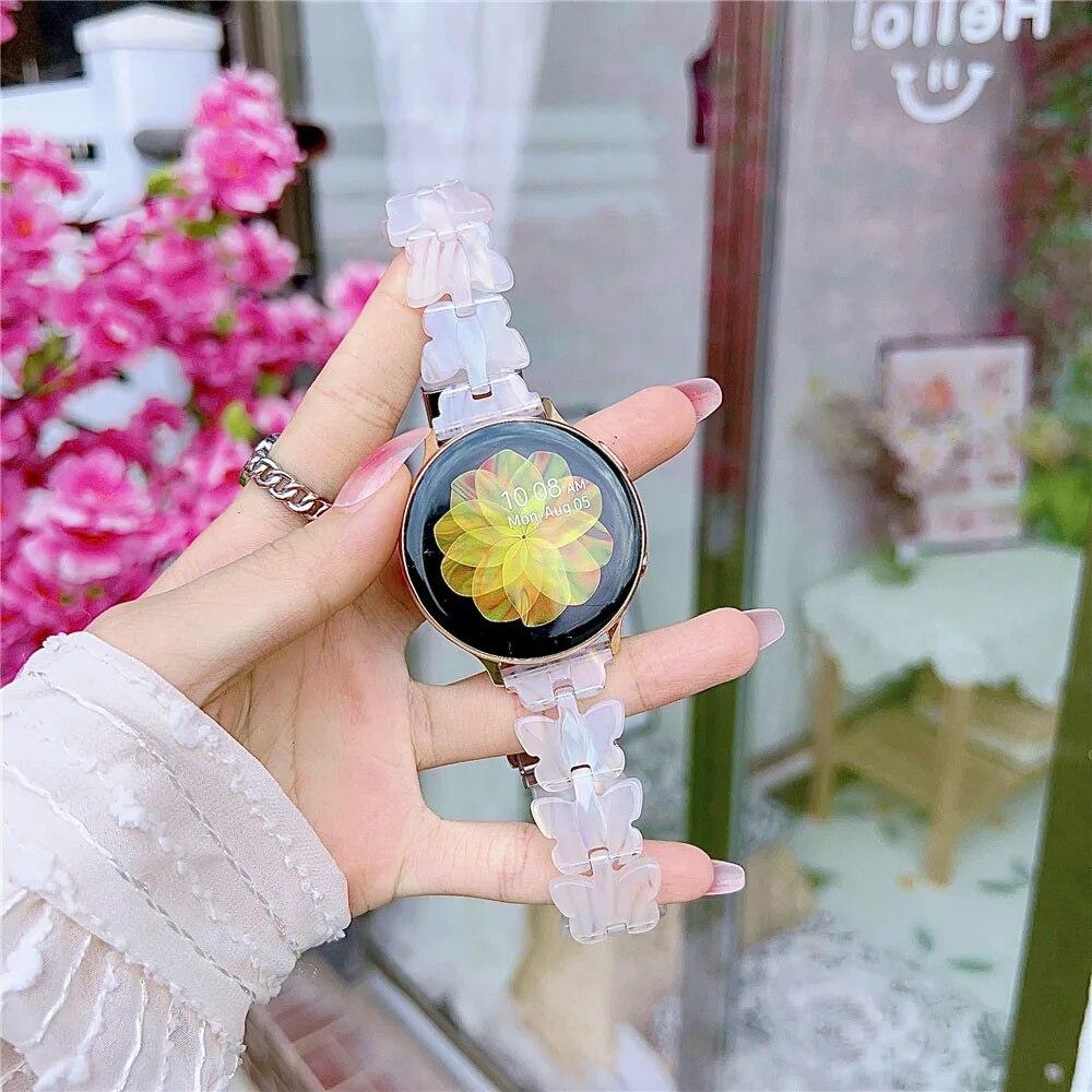 20mm 22mm řemínek z pryskyřice ve stylu motýla pro Huawei Watch 4 Pro GT2/3Pro 46mm řemínek k hodinkám Garmin Vivoactive 4/Venu 3 2 Náramek Módní pásek Galaxy Watch6