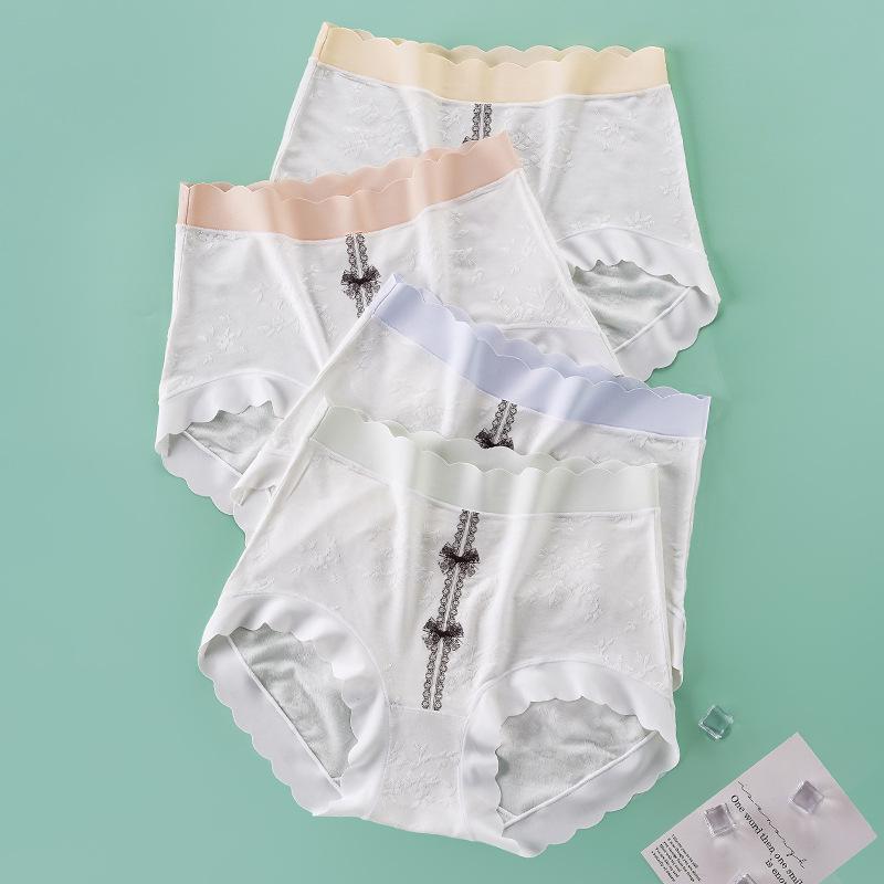 Women Summer New Cotton Anti Bacterial High Waist No Mark Hip Briefs
