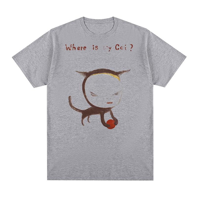 

Yoshitomo Nara Where is my cat Vintage Tshirt Cute anime Cartoon Japanese Cotton Men T shirt New TEE TSHIRT Womens tops S