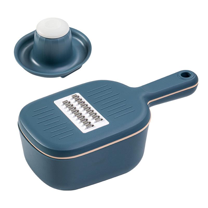 

Multifunctional Vegetable Cutter Household Kitchen Shredder Drain Basket With Brush Potato Slicer Grater Shredder синій