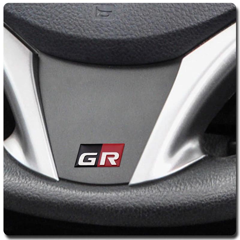 3D Aluminum GR GAZOO RACING Emblem, Auto Steering Wheel Side Body Trunk Fender Sticker for Yaris Prado Rav4 Prius