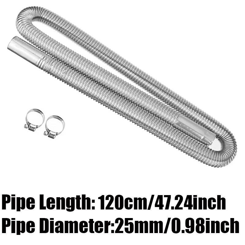 

120cm Car Air Diesel Parking Heater Exhaust Pipe Tube Hose 24mm Air Filter Muffler Silencer With Clip For Webasto Eberspacher 120cm Pipe