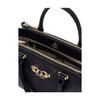 GUESS Sac à main noir pour femme - Anise Triple Compartment Satchel Black Logo 336883