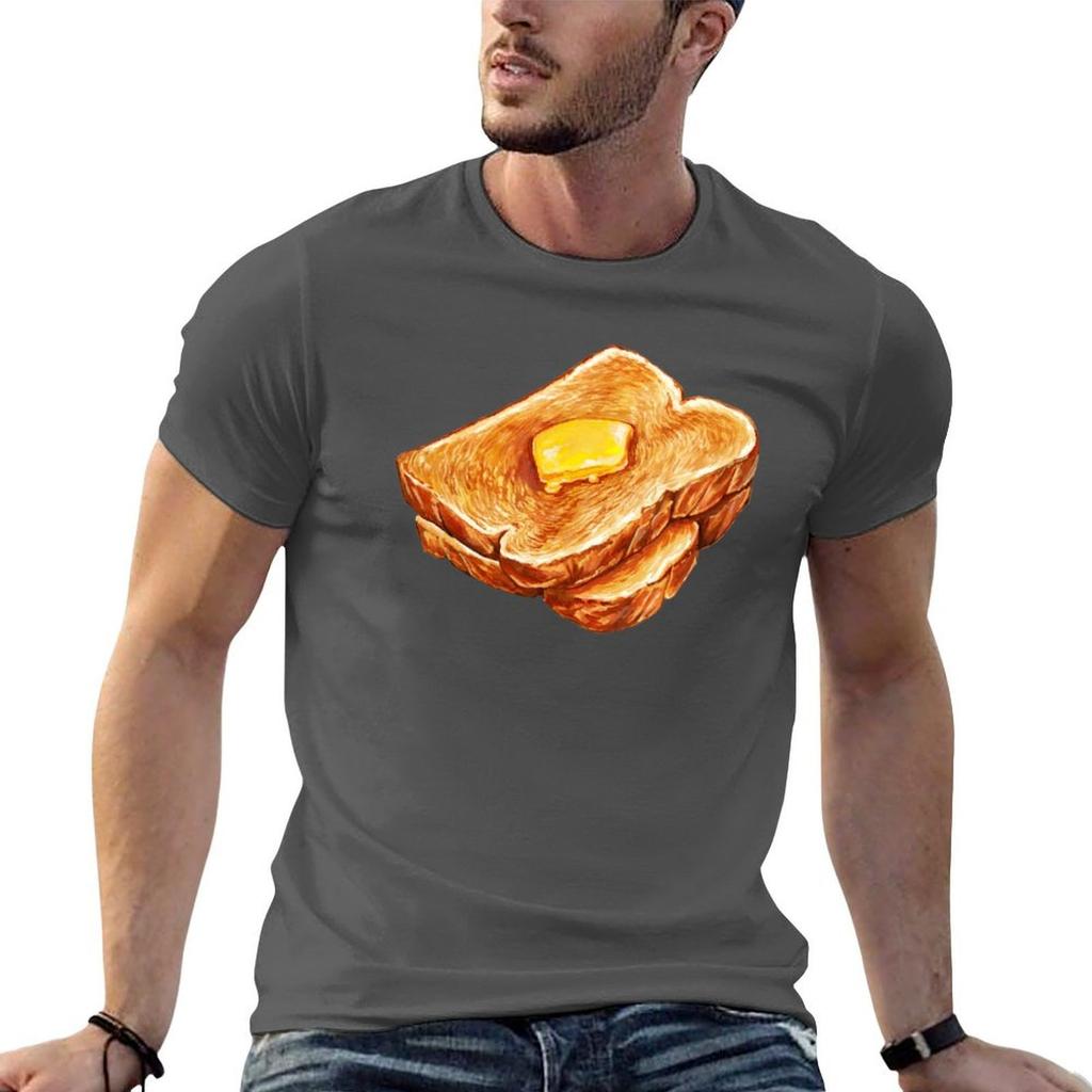 Buttertoast-Muster T-Shirt T-Shirts Für Unisex Slim Fit G Unisex T-Shirts Für Unisex T-Shirts Für Unisex Pack Weißes T-Shirt