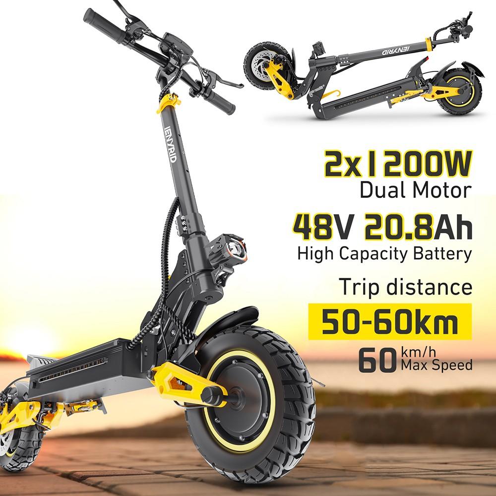iENYRID ES1 Electric Scooter, 250W*2 Motor, 48V 20.8Ah Battery, 10 Inch Off-Road Tires, 25km/h Max Speed
