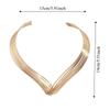 Geometric Jewelry Metallic Multi-Layer Line Necklace Exaggerated Women's Fashion Choker  Gifts