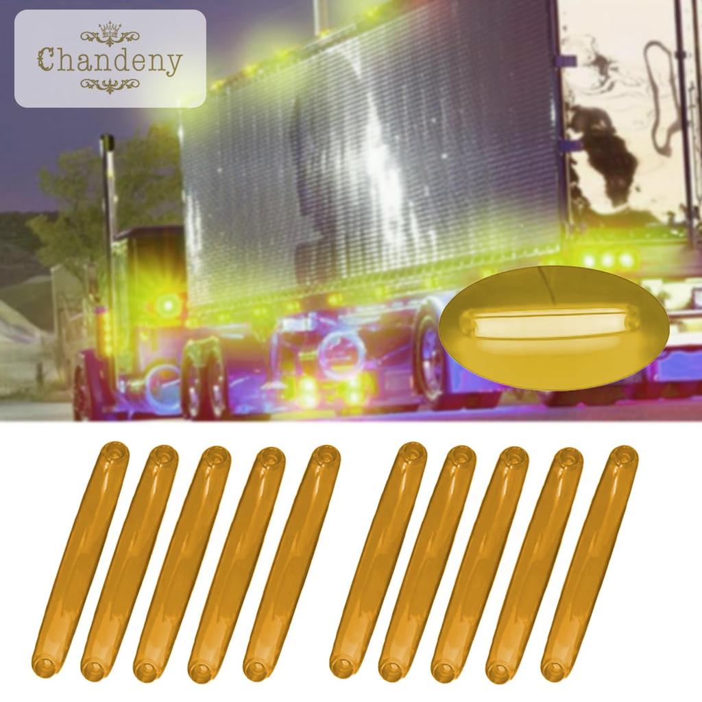 Chandini 9 LED Side Marker Extension Waterproof IP65 Slim 24V Truck Decorative Light Set of 10 Red