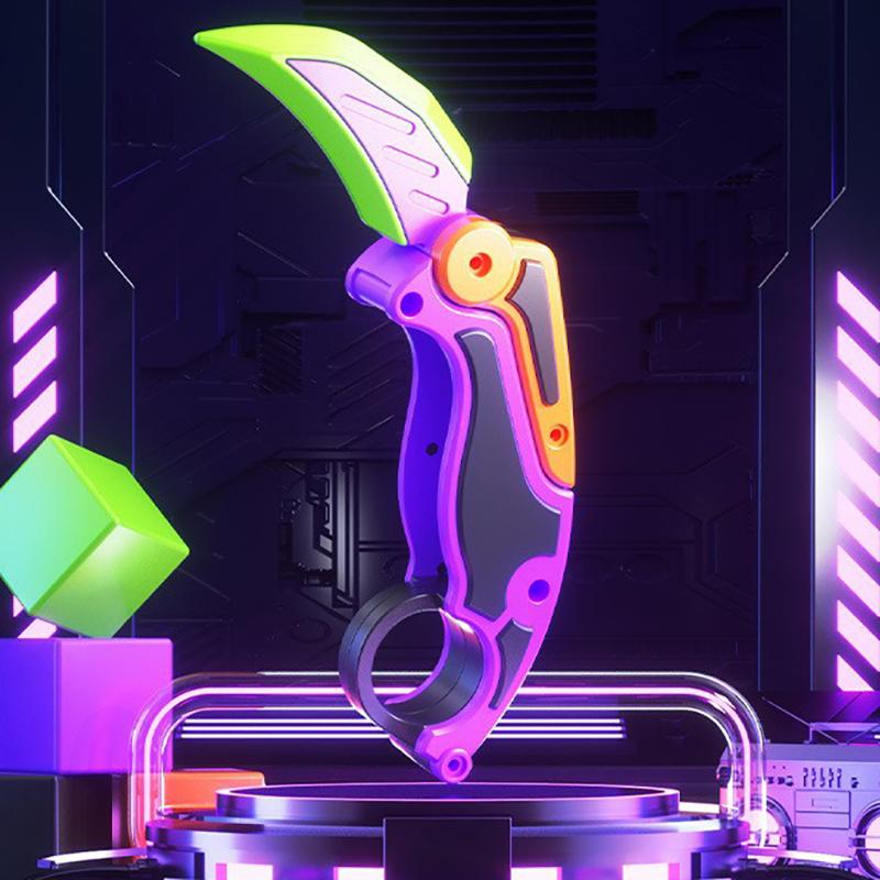 3D Baskılı Yerçekimi Pençe Oyuncak Katlanabilir Turp Pençe Bıçağı İtme Kartı Oyuncak Komik Stres Giderici El