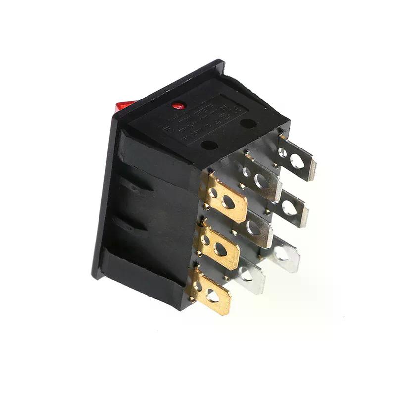KCD3 34*40 Big Rocker Switches With Red Light Three-Way Switch 9 Pin 2 Position Multi-knife Single-throw 16A/30A 250V