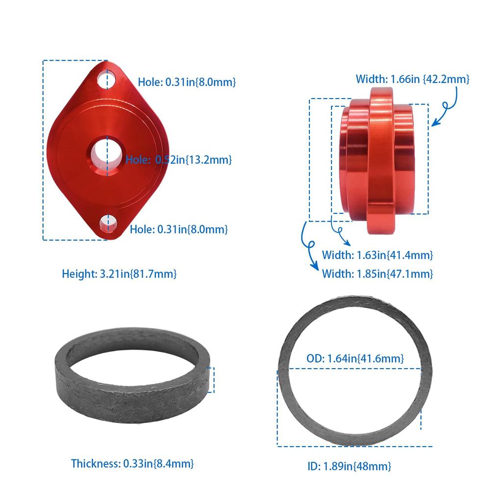 BIGLKNM Tapered Exhaust Gaskets 2 & 1 Red Exhaust Gasket Seal Installer Tool for